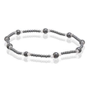 Magnetic Hematite Anklet, Beaded Gemstone Anklet Stretchable